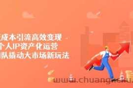 （14555期）低成本引流高效变现，个人IP资产化运营，小团队撬动大市场新玩法
