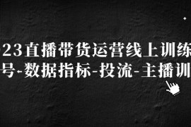 （5122期）2023直播带货运营线上训练营，起号-数据指标-投流-主播训练