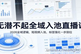 无潜不起全域入池直播课：2026全域逻辑，短视频入池，标签强化一步到位