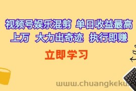 （10122期）视频号娱乐混剪  单日收益最高上万   大力出奇迹   执行即赚