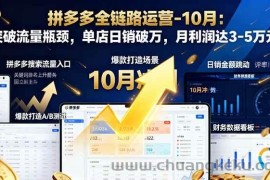 （16462期）拼多多全链路运营-10月：突破流量瓶颈，单店日销破万，月利润达3-5万元