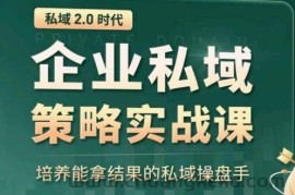 私域2.0：企业私域策略实战课，培养能拿结果的私域操盘手