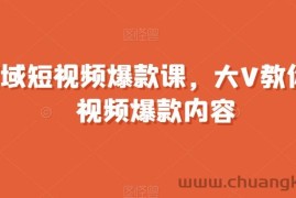 全领域短视频爆款课，全网两千万粉丝大V教你做短视频爆款内容