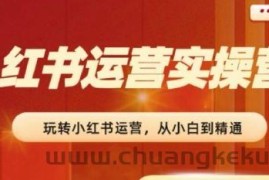 2024小红书运营实操营，​从入门到精通，完成从0~1~100