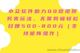 （11736期）小众软件助力QQ短视频另类玩法，无需剪辑轻松日赚500-800元（支持矩阵…