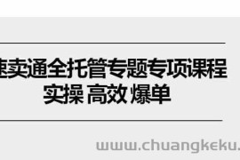 速卖通全托管专题专项课程，实操 高效 爆单（11节课）