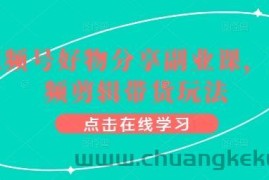 视频号好物分享副业课，视频剪辑带货玩法