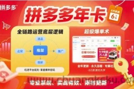 拼多多年卡【8月更新6节】拼多多全链路运营底层逻辑，超级爆单术