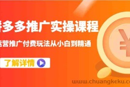 拼多多推广实操课程：运营推广付费玩法从小白到精通