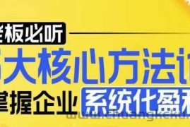 【老板必听】5大核心方法论，掌握企业系统化盈利密码