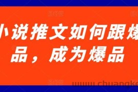 小说推文如何跟爆品，成为爆品【揭秘】