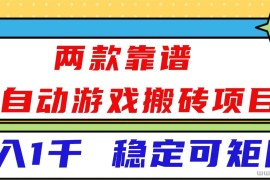 （16608）两款靠谱全自动游戏搬砖项目，日入1k+，稳定可矩阵！