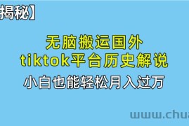 （10326期）无脑搬运国外tiktok历史解说 无需剪辑，简单操作，轻松实现月入过万