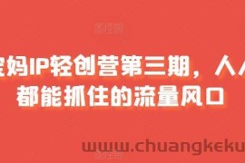 宝妈IP轻创营第三期，人人都能抓住的流量风口