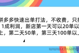 （11738期）拼多多2天起店，只合作不卖课不收费，上架产品无偿对接，只需要你回…
