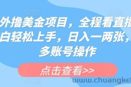 海外撸美金项目，全程看直播，小白轻松上手，日入一两张，可多账号操作【揭秘】