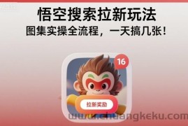 悟空搜索拉新玩法，图集实操全流程，一天搞几张
