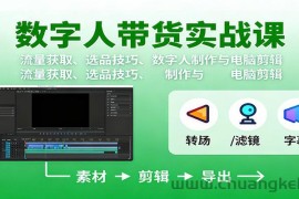 数字人变现实战课：流量获取、选品技巧、数字人制作与电脑剪辑