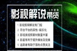 电影解说剪辑实操带货全新蓝海市场，电影解说实操课程