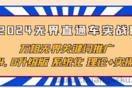 2024无界直通车实战班，万相无界关键词推广，4.0升级版 系统化 理论+实操