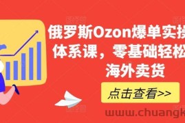 俄罗斯Ozon爆单实操全阶体系课，零基础轻松开启海外卖货