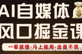 AI自媒体风口掘金课，一看就懂·马上能用·全是干货