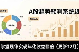 （16764期）A股趋势预判系统课，多维分析、板块轮动、仓位优化，掌握规律实现年化收益翻倍（更新12月）