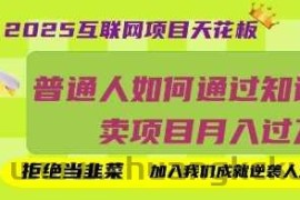 2025互联网项目天花板，普通人如何通过知识付费卖项目月入过W，拒绝当韭菜【揭秘】