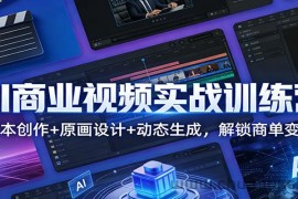 AI商业视频实战训练营：脚本创作+原画设计+动态生成，解锁商单变现