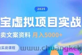 淘宝虚拟项目垂直玩法，新手卖文案资料，月入5k+