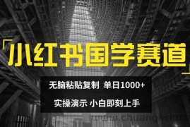 小红书国学赛道，无脑粘贴复制，单日1K，实操演示，小白即刻上手【揭秘】