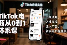 （16818期）TikTok电商从0到1体系课，市场认知、店铺实操、达人广告，新手避坑稳赚美金