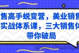 销售高手蜕变营，美业销售高手实战体系课，三大销售体系带你破局