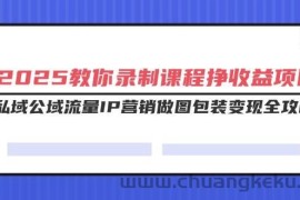 （14486期）2025教你录制课程挣收益项目，私域公域流量IP营销做图包装变现全攻略