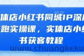 实体店小红书同城IP深度陪跑实操课，实体店小红书获客教程