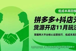 （16546期）拼多多+抖店无货源开店11月玩法：掌握两大平台核心运营技巧，低成本高回报