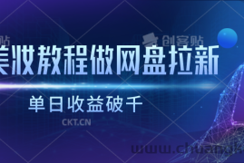 靠美妆教程做网盘拉新，单日收益破千