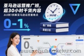 亚马逊运营推广班，超30小时干货内容，从0到1拆解亚马逊运营重难点
