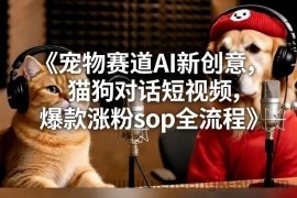 宠物赛道AI新创意，猫狗对话短视频，爆款涨粉sop全流程