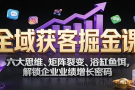 全域获客掘金课：六大思维、矩阵裂变、浴缸鱼饵，解锁企业业绩增长密码