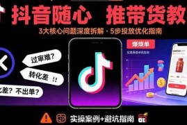 （15870期）抖音随心推带货教程：拆解过审难/转化差/不出单 等常见问题 实现高效带货
