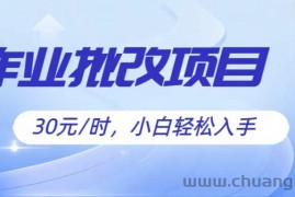 作业批改项目30元/时，简单小白轻松入手，非常适合兼职