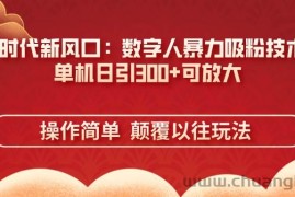 （14304期）AI+时代新风口：数字人暴力吸粉技术，单机日引300+可放大 操作简单  颠…