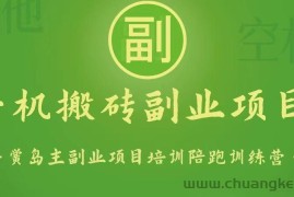 手机搬砖小副业项目训练营1.0，能用手机做的简单小副业