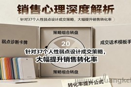 销售心理深度解析：针对37个人性弱点设计成交策略，大幅提升销售转化率！
