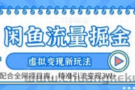 闲鱼流量掘金-虚拟变现新玩法配合全网项目库，精准引流变现3W+【揭秘】