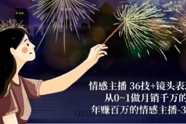 （10538期）情感主播 36技+镜头表现力：从0~1做月销千万的，年赚百万的情感主播-37节