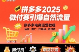 拼多多2025微付赛引爆自然流量，拼多多电商运营教程，运营、推广、打爆品、微付费
