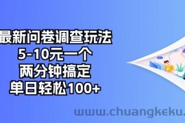 （10606期）最新问卷调查玩法，5-10元一个，两分钟搞定，单日轻松100+
