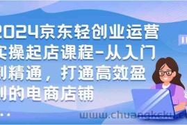 2024京东轻创业运营实操起店课程-从入门到精通，打通高效盈利的电商店铺